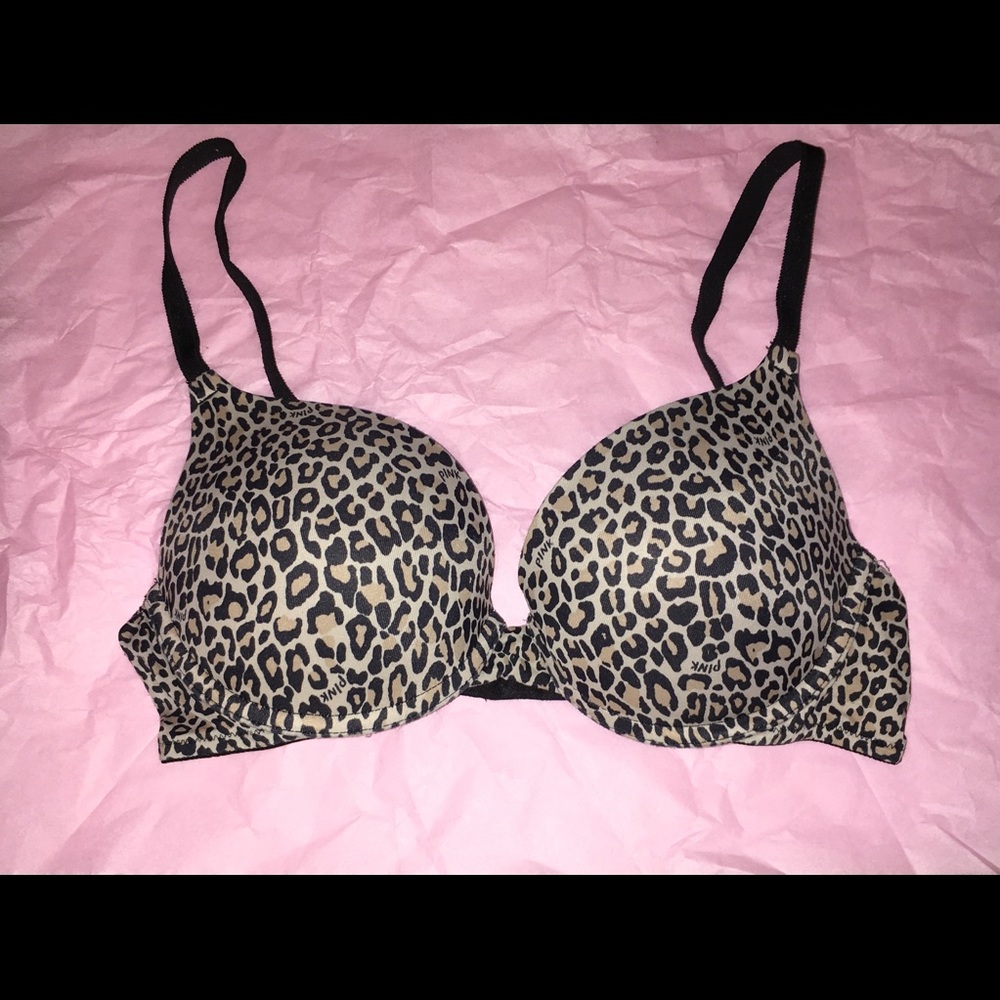 Victoria’s Secret PINK Leopard Print Bra, Size 34C